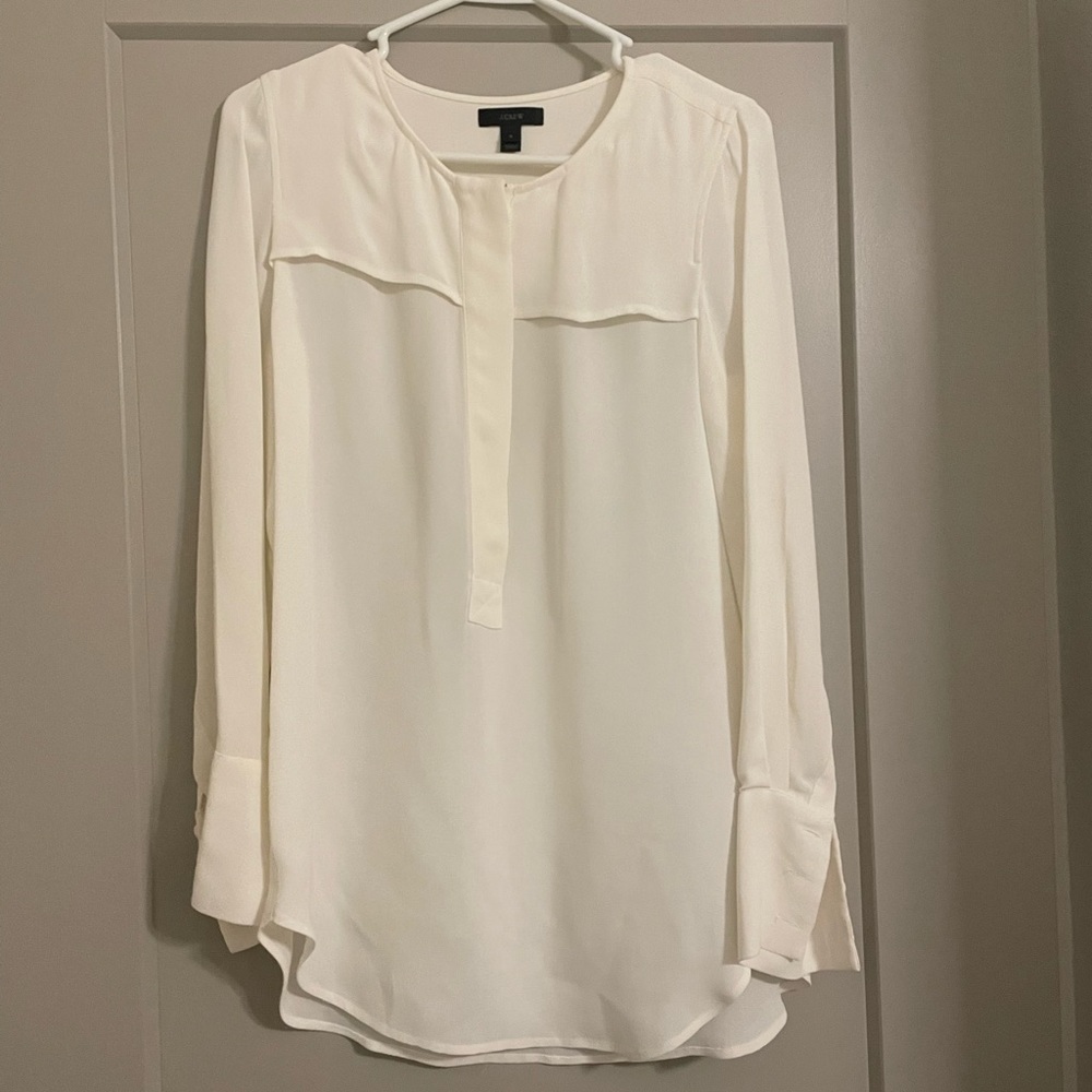 Jcrew cream crepe blouse size 4